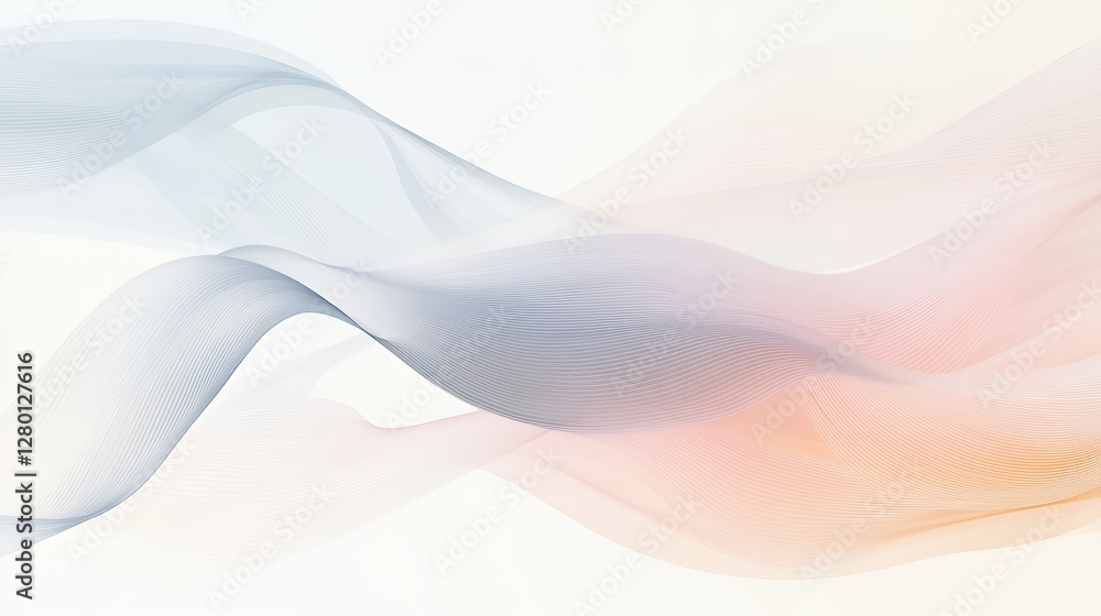 Obraz premium Abstract Pastel Waves Flowing Gently Across White