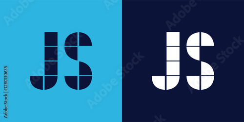 JS logo design with tile shape. Minimalist and modern vector illustration design suitable for business or brand