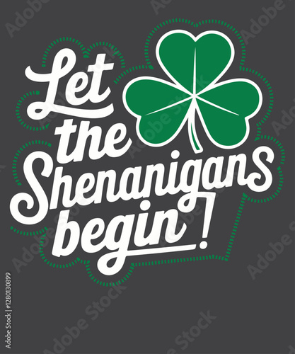 let the shenanigans begin T-Shirt design vector, cool Alligator shirt, St Patricks shirt,  Bruh funny shirt, 
st, patricks, day, teens, bruh, boys, kids, funny, t-shirt, Shamrock