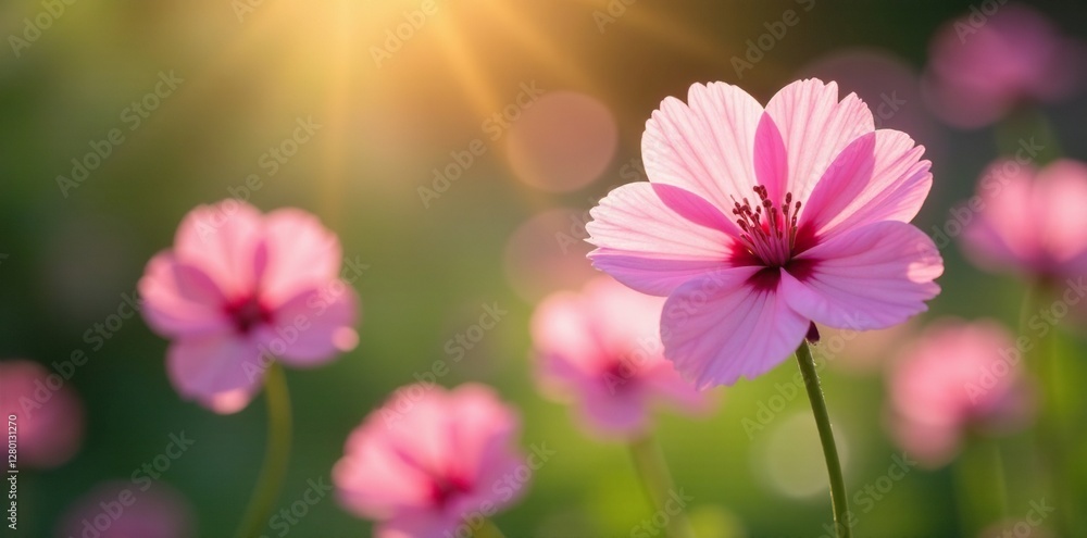Soft pink dianthus blooms sway in sunlight gentle dance, pink, kisses, soft Soft pink dianthus blooms sway in sunlight gentle dance, pink, kisses, soft
