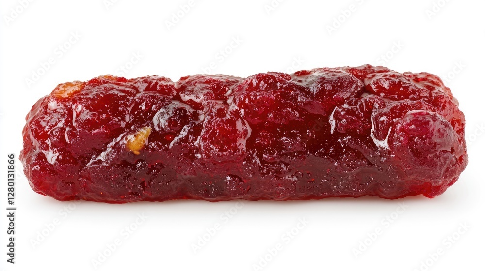 Red cranberry jelly bar, studio shot, white background, food photography Red cranberry jelly bar, studio shot, white background, food photography