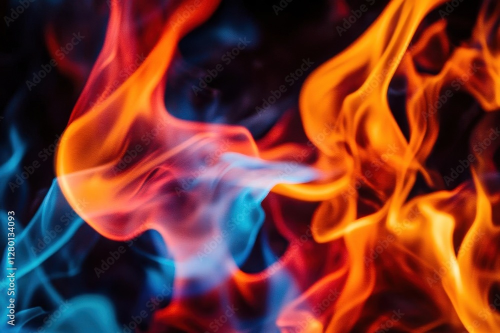 dynamic fire elements in motion vibrant orange and red flames with blue core dark background highcontrast photography style dynamic fire elements in motion vibrant orange and red flames with blue core dark background highcontrast photography style