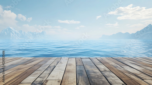 Wallpaper Mural Scenic wooden platform extending towards the vast ocean with a breathtaking view Torontodigital.ca