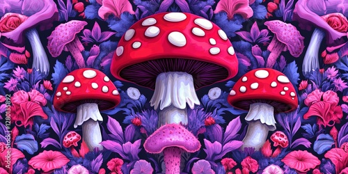 Obraz na płótnie psychedelic mushroom magic eye stereogram 