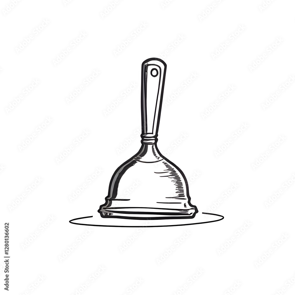Hand-Drawn Plunger Illustration Hand-Drawn Plunger Illustration