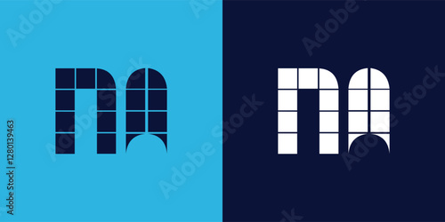 NA logo design with tile shape. Minimalist and modern vector illustration design suitable for business or brand