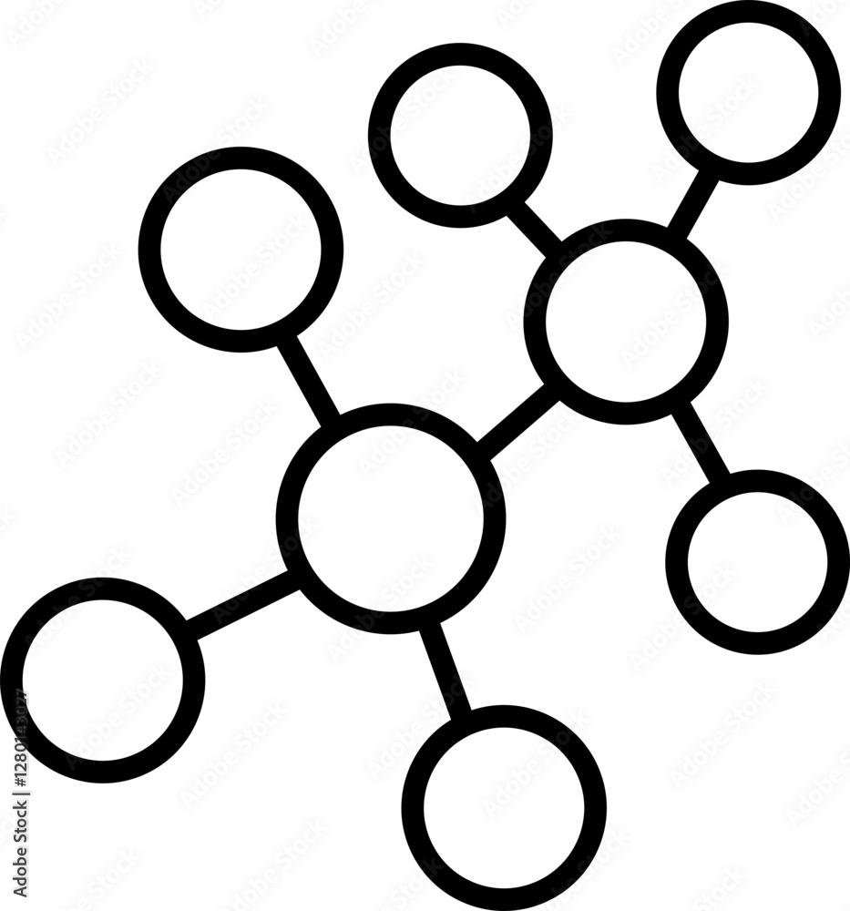 Science and Research Element Abstract Molecule Outline Icon Science and Research Element Abstract Molecule Outline Icon