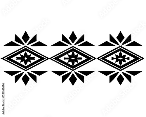 set of ornamental elements for design. tribal divider border pattern seamless