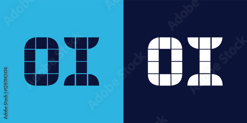 OI logo design with tile shape. Minimalist and modern vector illustration design suitable for business or brand