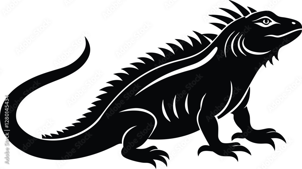 Iguana black silhouette vector Iguana black silhouette vector