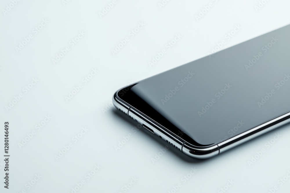Advanced smartphone with edge-to-edge display and sleek metal frame, isolated on a clean background, showcasing its high-tech features Advanced smartphone with edge-to-edge display and sleek metal frame, isolated on a clean background, showcasing its high-tech features