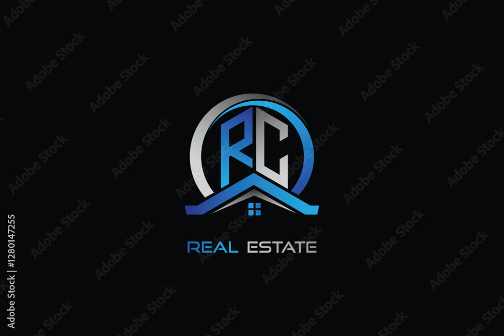 RC real estate letters logo design for construction or house. RC real estate letters logo Vector design RC real estate letters logo design for construction or house. RC real estate letters logo Vector design
