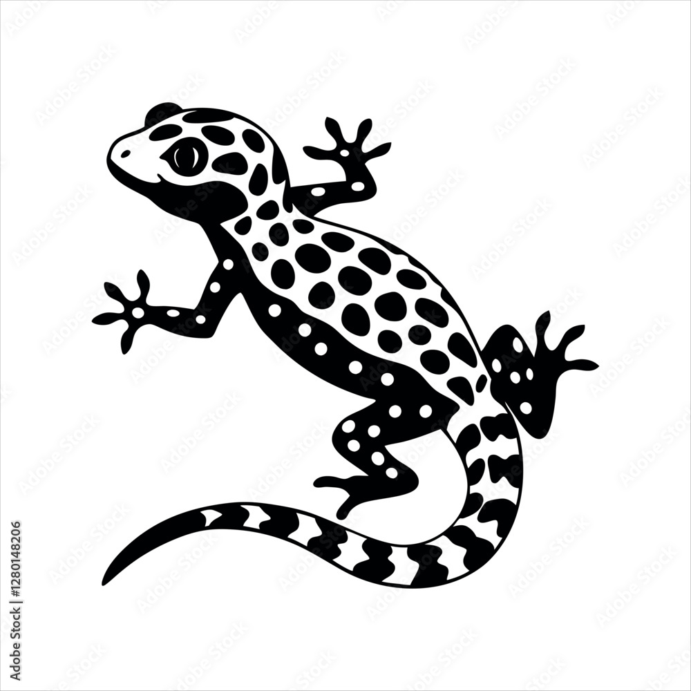 Naklejka premium Spotted Gecko Reptiles Animal lizard isolated on white background