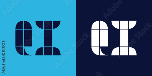 QI logo design with tile shape. Minimalist and modern vector illustration design suitable for business or brand