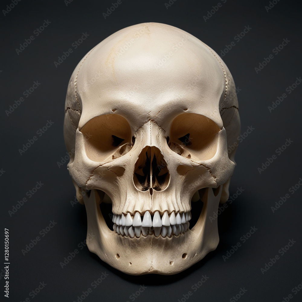 Obraz premium human skull on black background