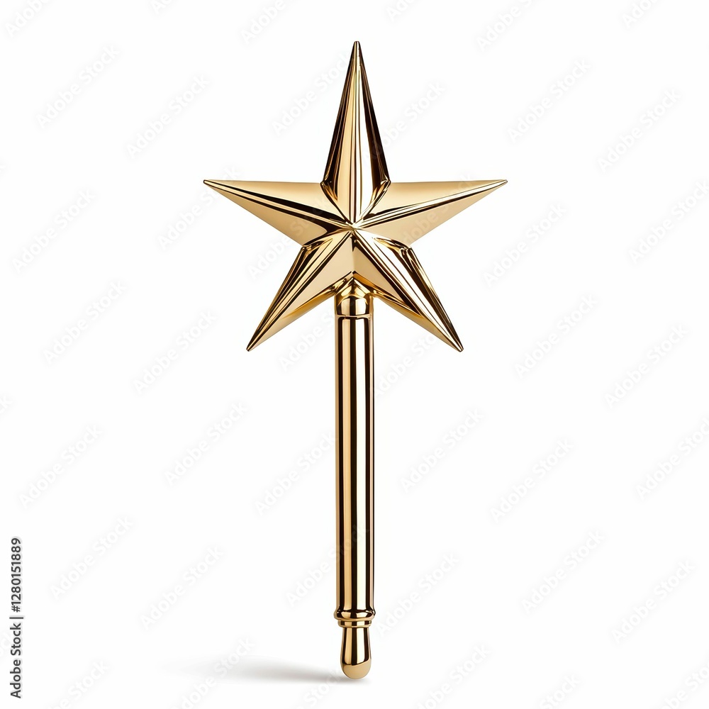 Golden Star Topper of Shiny Metallic Material Symbolizing Celebration and Success Presentation Golden Star Topper of Shiny Metallic Material Symbolizing Celebration and Success Presentation