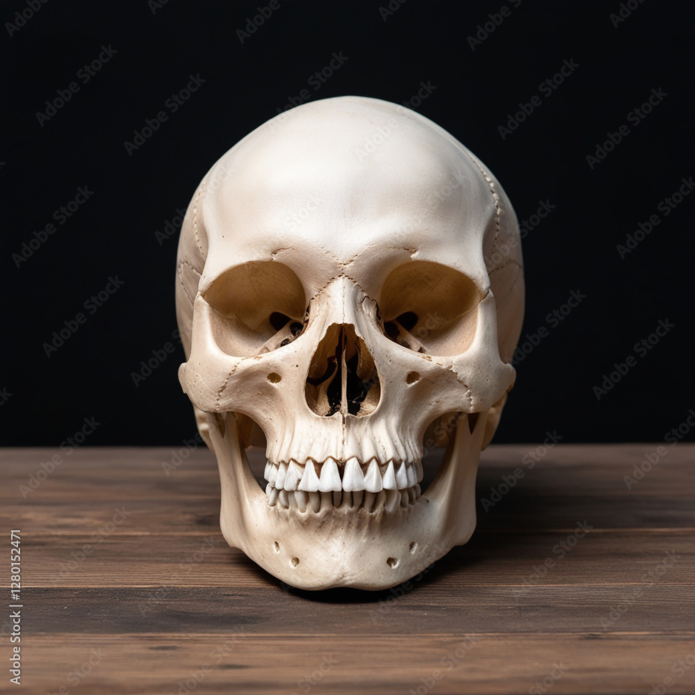 Obraz premium human skull on black background