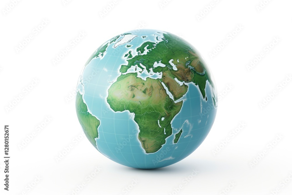 3D Earth on a white background. symbolizing environmental protection. Earth day and World environment day concept. 3D Earth on a white background. symbolizing environmental protection. Earth day and World environment day concept.
