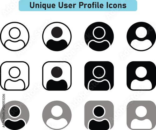 User profile icon set. people, profile, person, sign up button, vector collection.