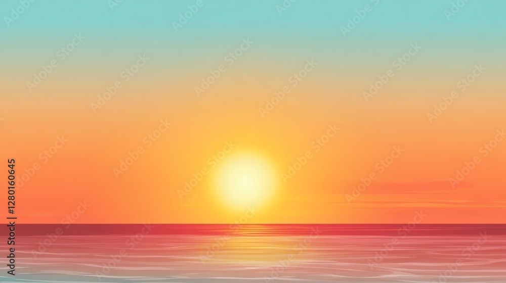 A serene sunset over calm waters, blending vibrant colors of orange, pink, and blue, creating a tranquil atmosphere. A serene sunset over calm waters, blending vibrant colors of orange, pink, and blue, creating a tranquil atmosphere.