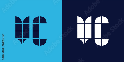 VC logo design with tile shape. Minimalist and modern vector illustration design suitable for business or brand