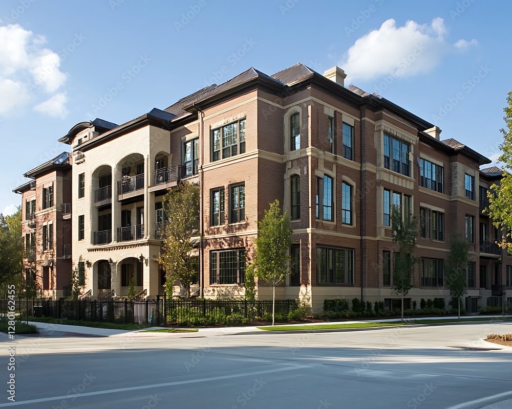 Fototapeta premium Cornertown Luxury Apartments Under Sunny Sky