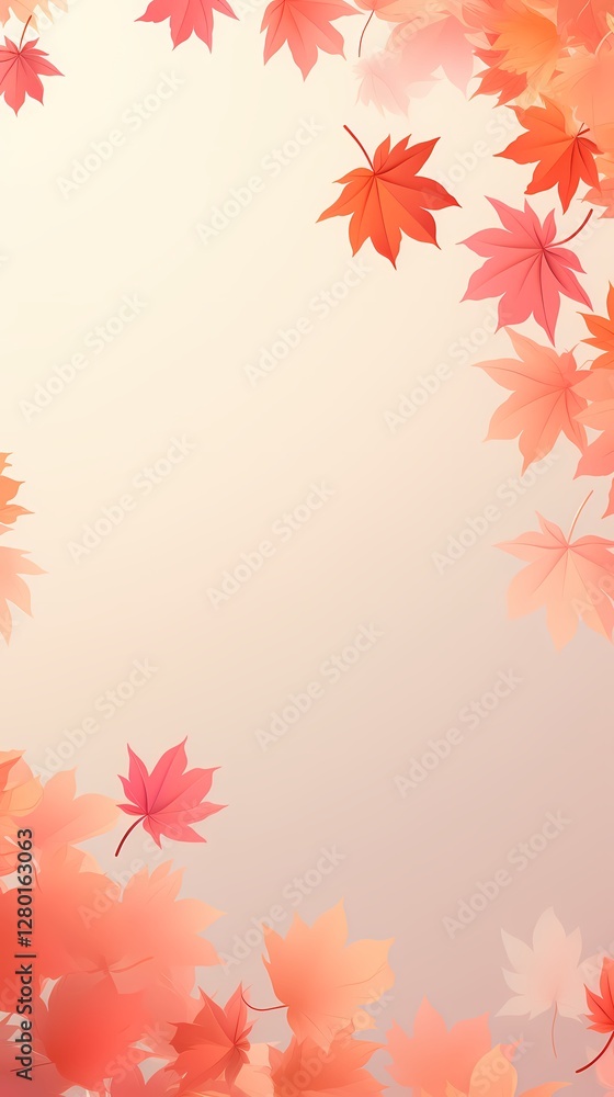 Orange and white maple leaf elements decorative poster background Orange and white maple leaf elements decorative poster background