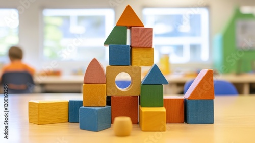 Hands-on classroom play, students using blocks to learn and grow through creative construction photo