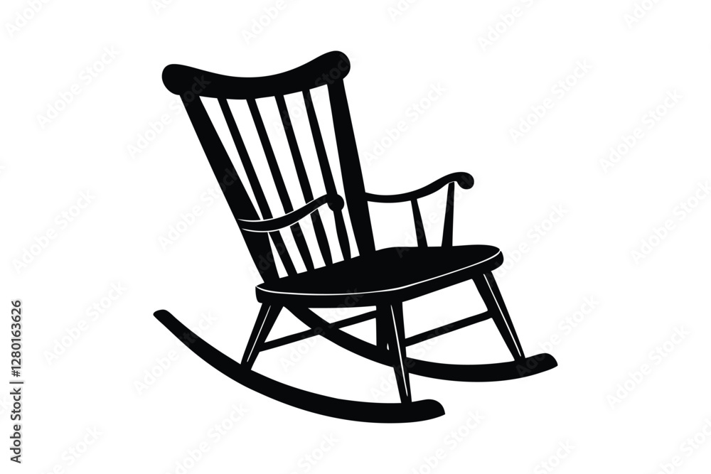 Silhouette of a rocking chair vector art illustration.eps Silhouette of a rocking chair vector art illustration.eps