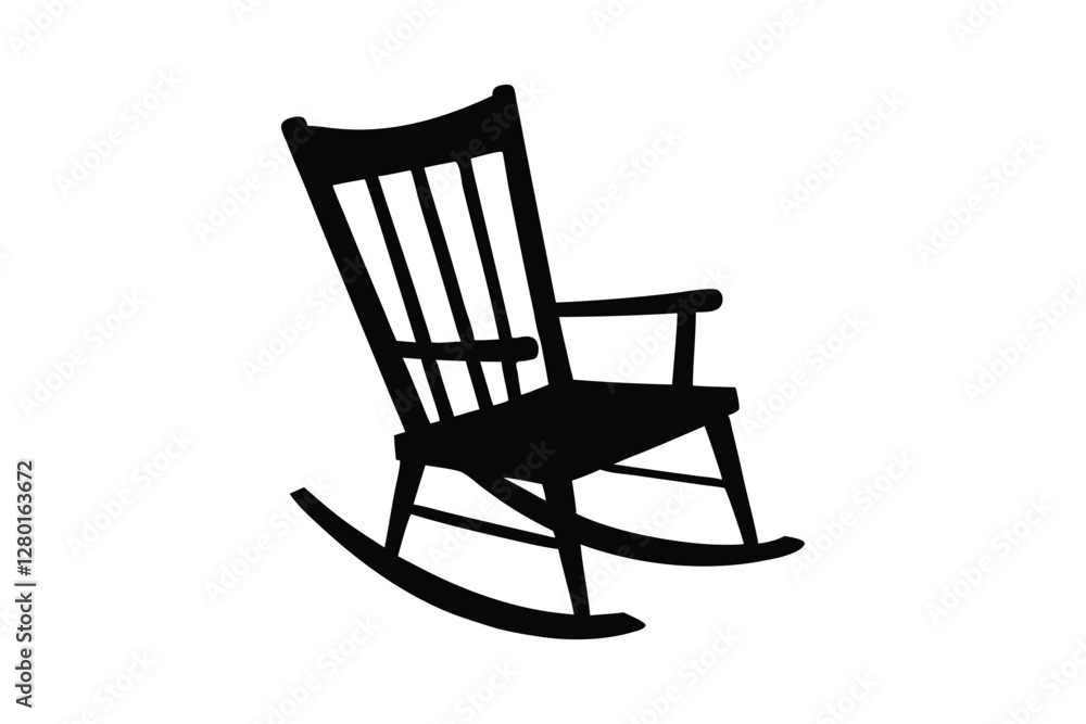 Silhouette of a rocking chair vector art illustration1.eps Silhouette of a rocking chair vector art illustration1.eps