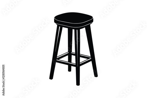 Silhouette of a bar stool vector art illustration.eps