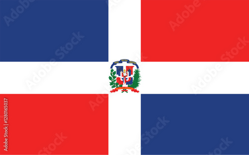 Nationall flag of The Dominican Republic. Vector illustration
