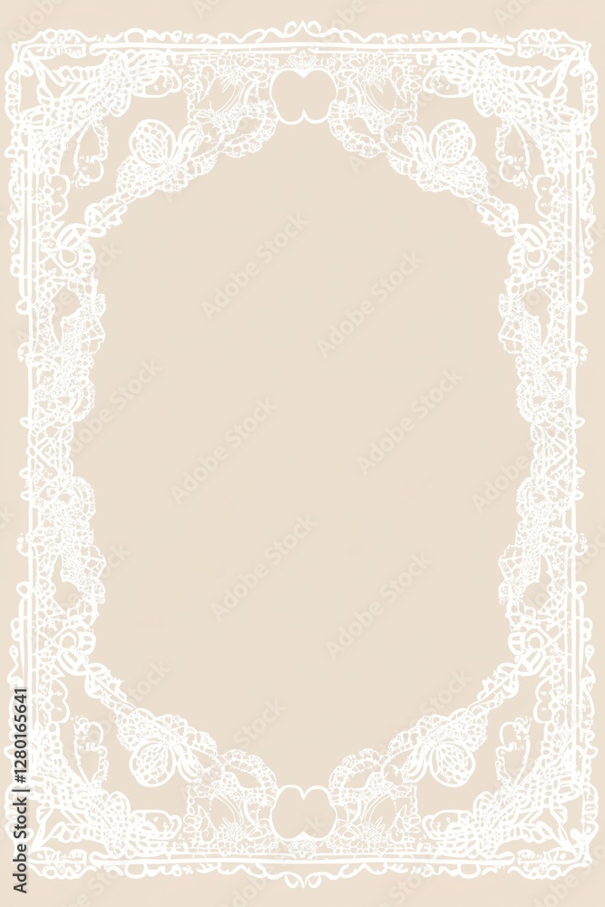 Fototapeta premium Decorative lace border background poster template