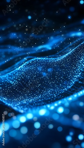 Beautiful abstract image showing interconnected network of glowing lights