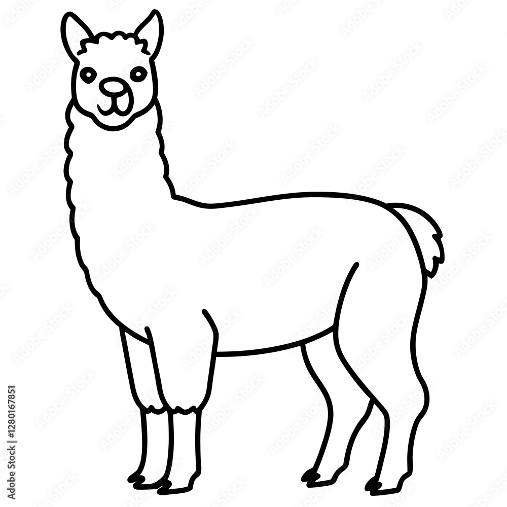 Fototapeta premium Minimalist Alpaca Vector