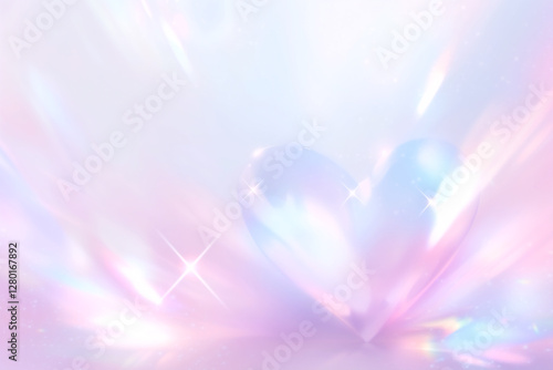 キラキラと幻想的なハートの背景