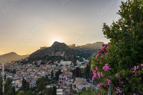 Wallpaper Mural Evening in the city of Taormina Torontodigital.ca