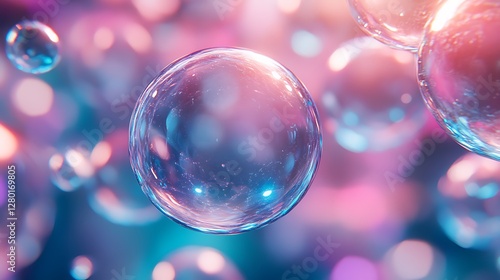 Wallpaper Mural Colorful Bubbles Floating in Airy Light Torontodigital.ca