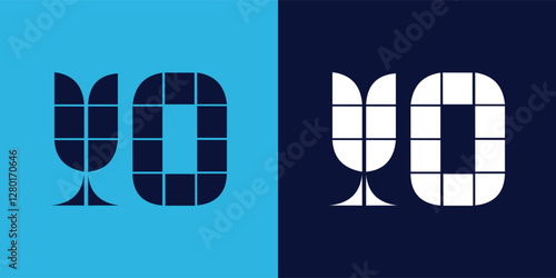 YO logo design with tile shape. Minimalist and modern vector illustration design suitable for business or brand