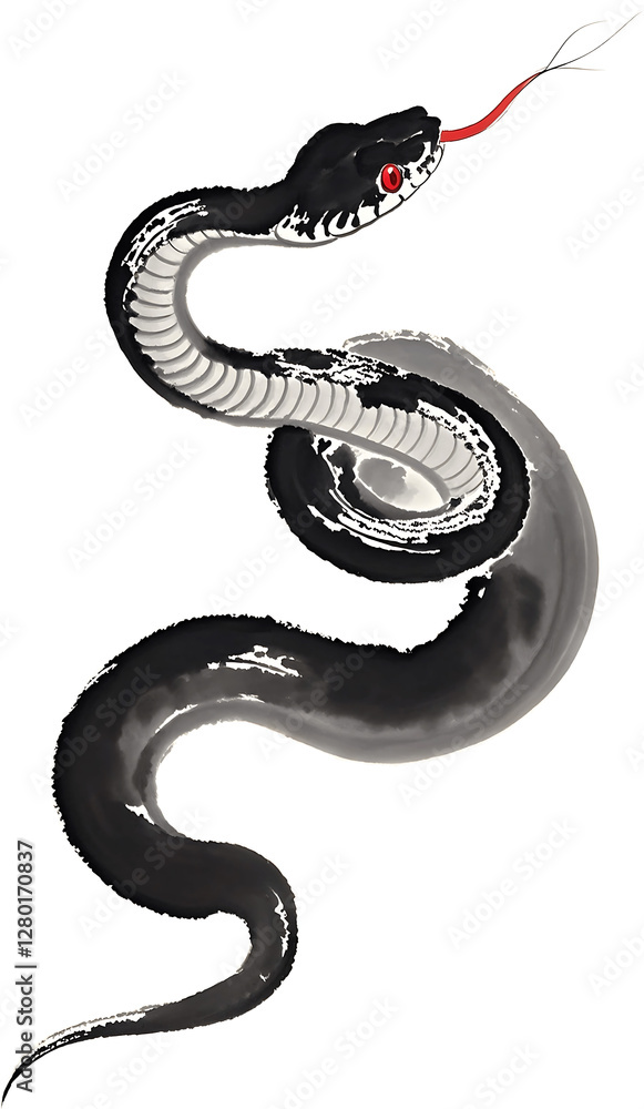Obraz premium Ink painting of snakes