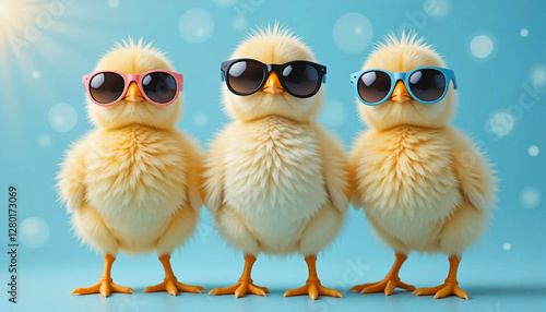 Fashion forward fluffy chicks striking poses with stylish eyewear