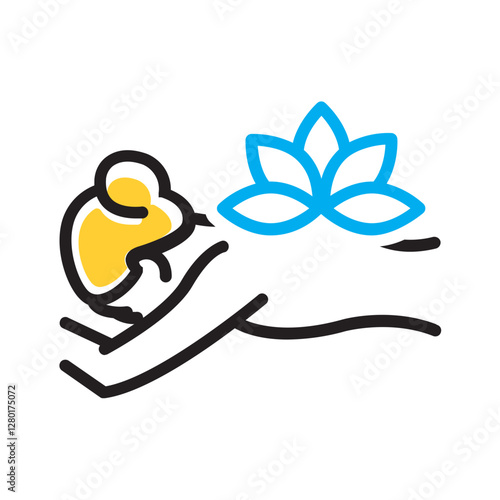  Vector multi color icon for Lotus therapy