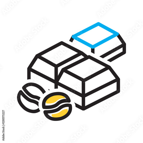  Vector multi color icon for Dark chocolate