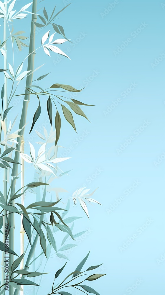 Blue and white pillar elements decorate poster background Blue and white pillar elements decorate poster background