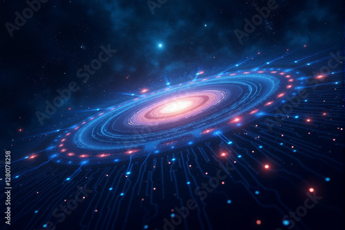 A dynamic AI data stream background with glowing particles, abstract patterns, and futuristic flowing digital elements...