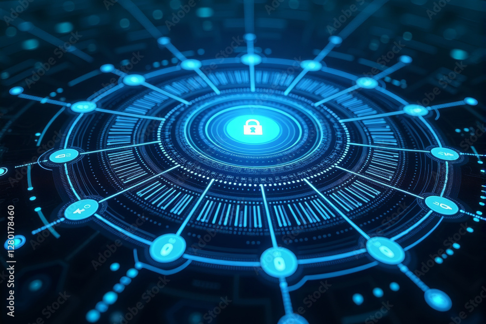 custom made wallpaper toronto digitalA layered digital vortex with AI-powered encryption elements, symbolizing cybersecurity, blockchain, and data protection technology..