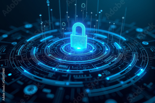 A layered digital vortex with AI-powered encryption elements, symbolizing cybersecurity, blockchain, and data protection technology..