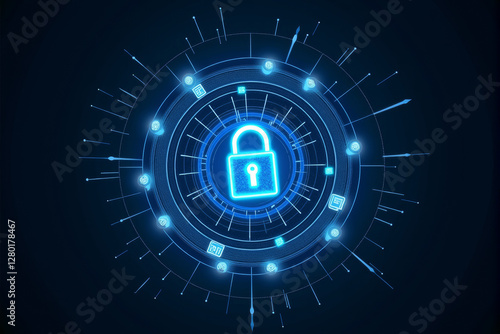 A layered digital vortex with AI-powered encryption elements, symbolizing cybersecurity, blockchain, and data protection technology..