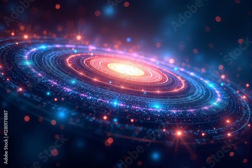 A dynamic AI data stream background with glowing particles, abstract patterns, and futuristic flowing digital elements...