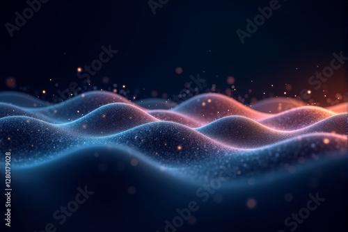 A dynamic AI data stream background with glowing particles, abstract patterns, and futuristic flowing digital elements...